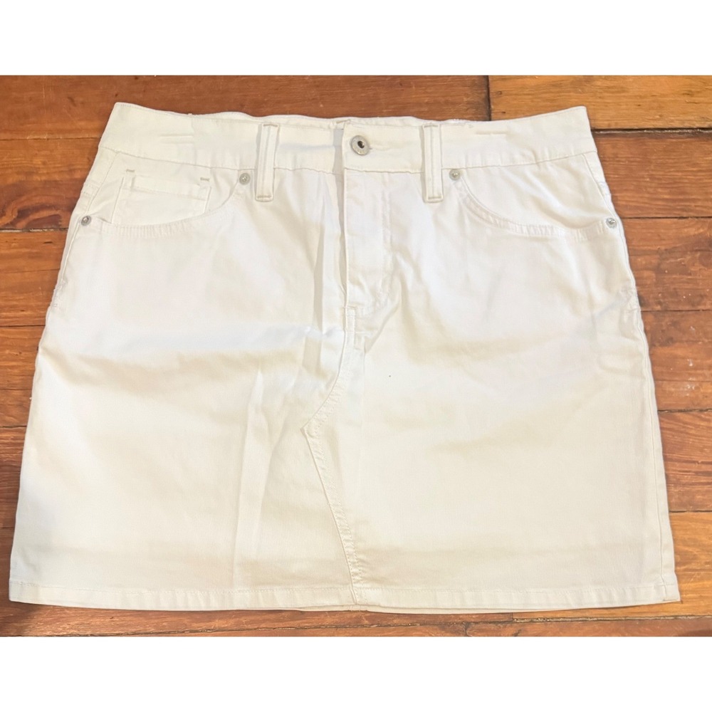 Gloria Vanderbilt‎ White Corduroy Skort Womens 8P Mini Skirt Built-in Shorts